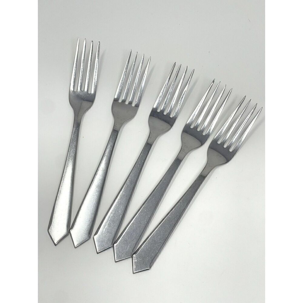 Maper-Inox Stainless Pointed Tip Handle Dinner Place Forks 7.75” Set Of 5 MCM
